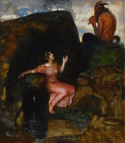 At the Source Eavesdropping Nymph by Franz Stuck Ritter von