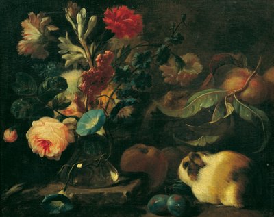 Still Life with Guinea Pig, Flowers, and Fruits by Franz Werner Tamm