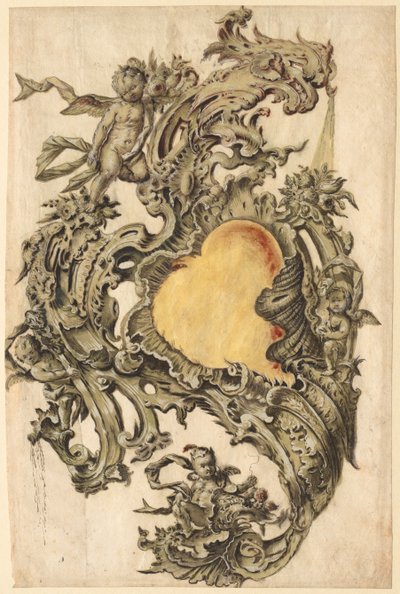 Cartouche with Putti by Franz Xaver Habermann
