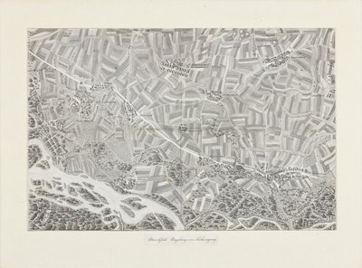 Perspective Map of the Marchfeld. Surroundings of Sachsengang by Franz Xaver Schweickhardt