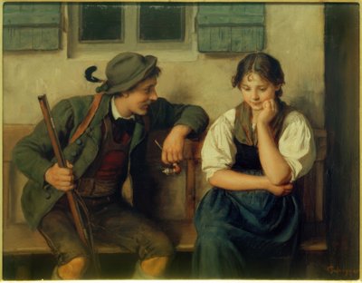 Difficult Question by Franz von Defregger