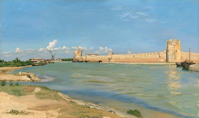 The Western Ramparts at Aigues-Mortes by Frédéric Bazille