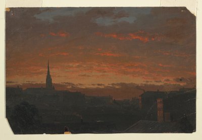 Sunset at Hudson, New York by Frederic Edwin Church