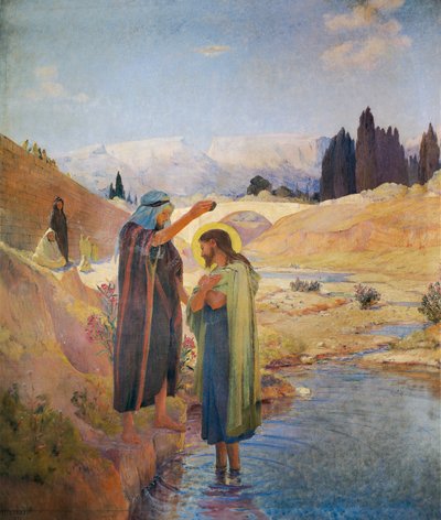 John the Baptist Baptized Jesus Christ by Frederic Montenard