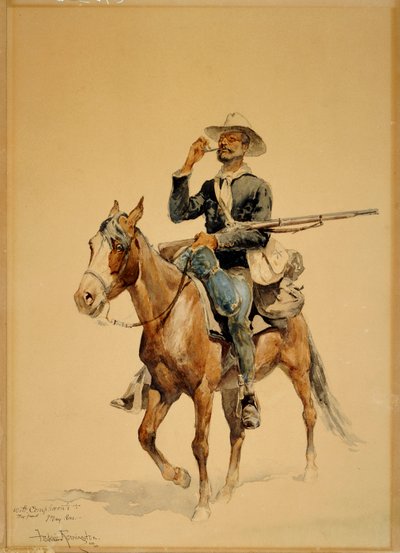 A Mounted Infantryman, 1890 by Frederic Remington