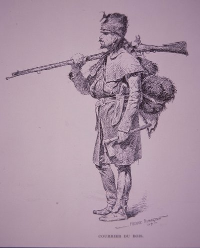 French-Canadian Fur Trapper Coureur du Bois by Frederic Remington