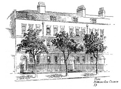 Alexander Pope, Mawsons Row, Chiswick, London by Frederick Adcock