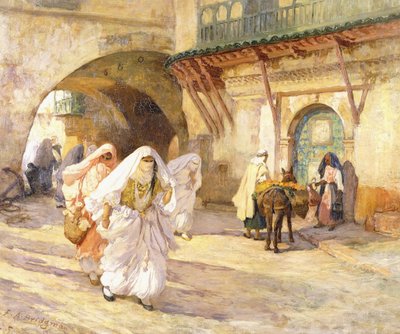 Arab Women in a Street by Frederick Arthur Bridgman