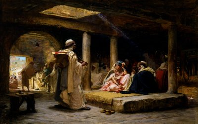 Cafe at Biskra, Algeria, 1884 by Frederick Arthur Bridgman