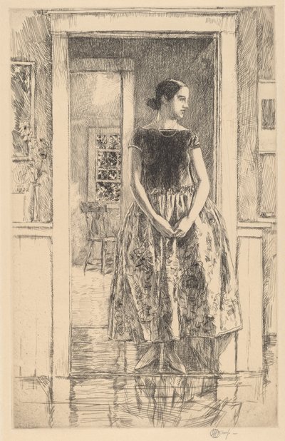 Girl in a Modern Gown by Frederick Childe Hassam