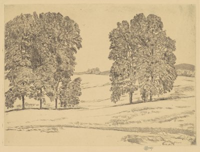 Hickories in a Hayfield, 1917 by Frederick Childe Hassam