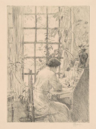 The Writing Desk by Frederick Childe Hassam