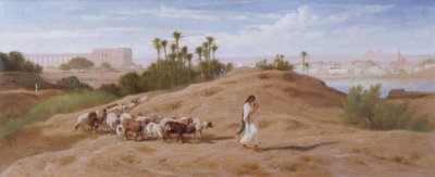 A Goat Herd Near Cairo by Frederick Goodall
