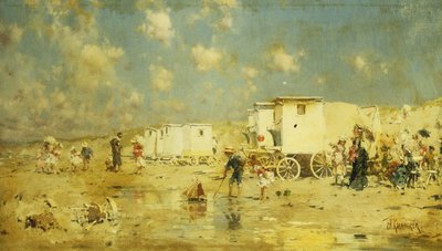 The Beach at Scheveningen, Holland by Frederick Hendrick Kaemmerer