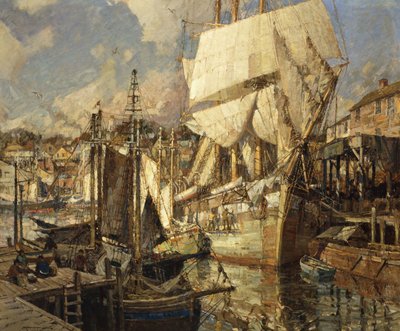 Cadiz Salt Ship, Gloucester Harbor by Frederick John Mulhaupt