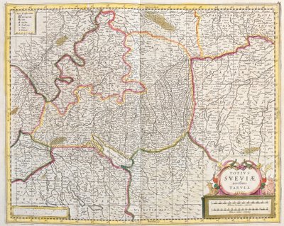 Map of Swabia (Germany) by Frederick de Wit