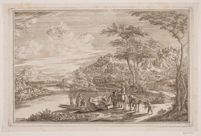 A Ferry Place in a Mountainous Region by Frederik Laub