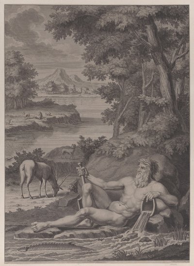 River god in a landscape, 1725 by Frederik Ottens