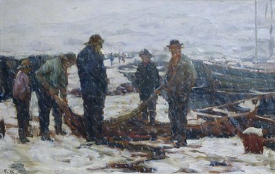 Fishermen, c.1900 by Fredrik Kolstoe