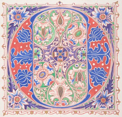 Illuminated Initial O by Freeman Gage Delamotte