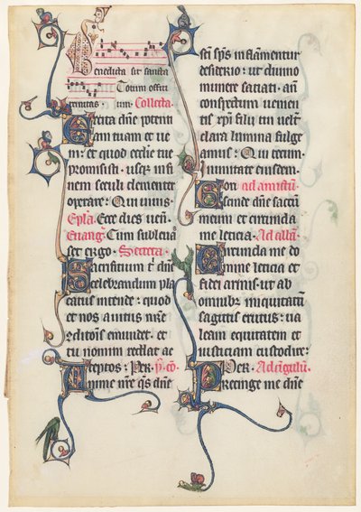 Manuscript Leaf from the Beauvais Missal by French 13th Century