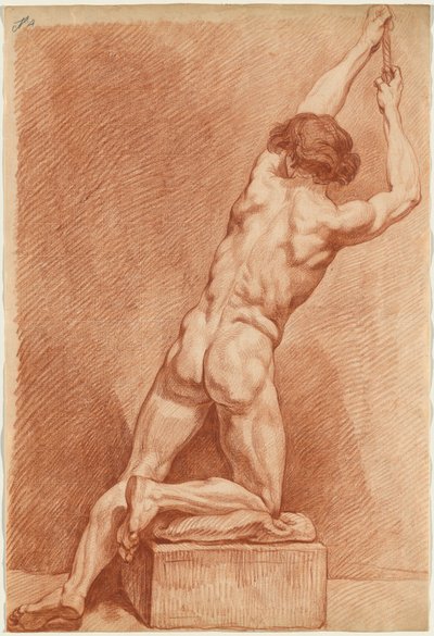 A Male Nude Seen from Behind by French 18th Century