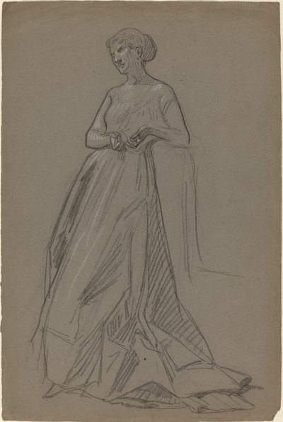 Standing Woman Leaning on Her Elbow by French 19th Century