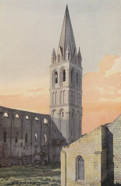 Beaulieu-les-Loches, Abbey Church, Northeast Bell Tower by French Photographer