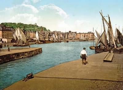 Honfleur Harbour, France, 1890-1900 by French Photographer
