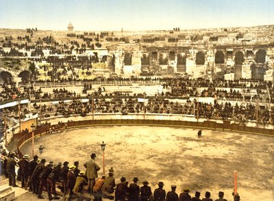 Inside the Amphitheatre at Nîmes by French Photographer