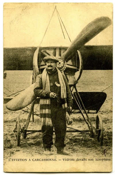 The Famous Aviator Jules Vedrines by French Photographer