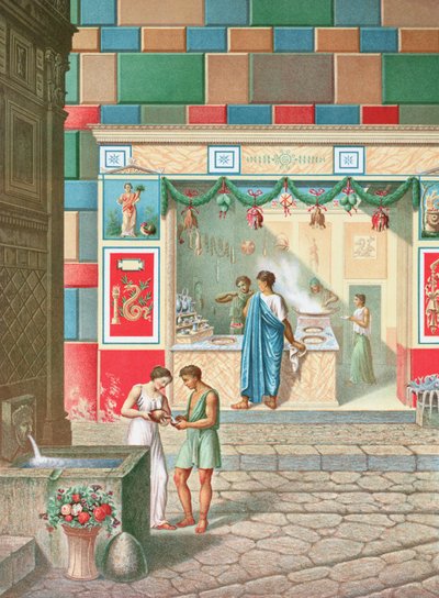 A Restaurant in the street, Pompeii by French School