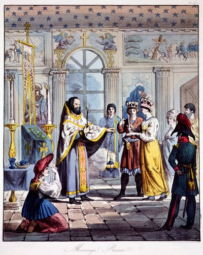 A Russian Orthodox Marriage, early 19th century by French School
