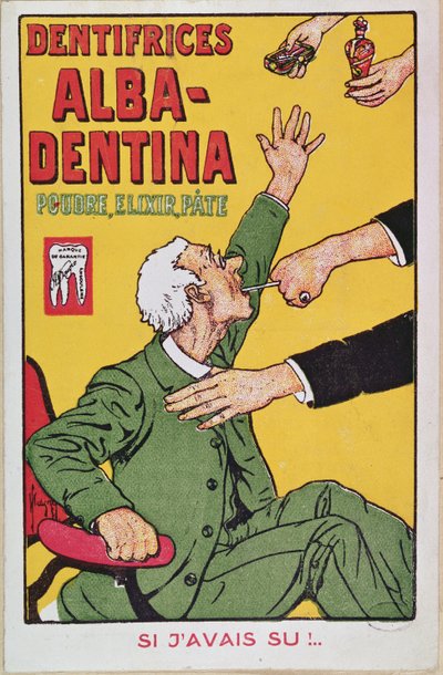 Advertisement for Alba-Dentina toothpaste, c.1900 by French School