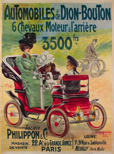 Advertisement for De Dion-Bouton automobiles, c.1900 by French School