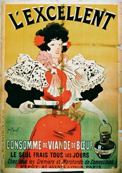 Advertisement for LExcellent Beef Consomme by French School