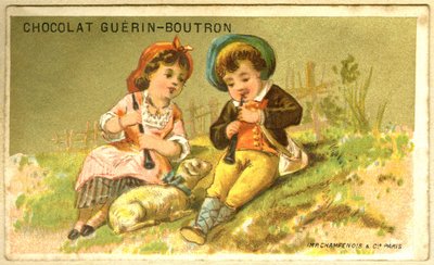 Advertising chromolithography of Guérin Boutron chocolates by French School
