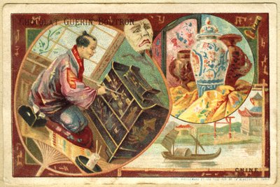 Advertising Chromolithography of Guerin Boutron Chocolates by French School
