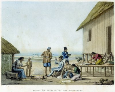 Agagna: Guam Island, domestic occupations by French School