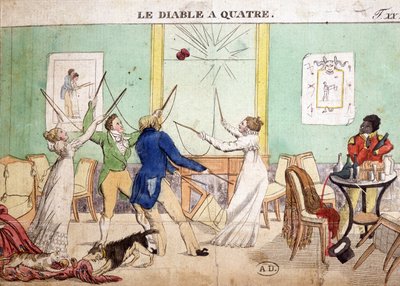 Ancient Games: The Four Devil (Diabolo) by French School