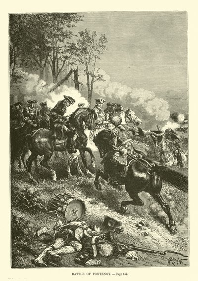 Battle of Fontenoy by French School