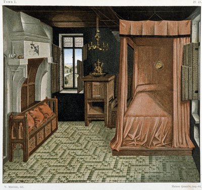 Bedroom in the 15th century by French School