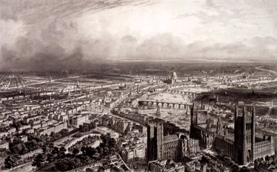 Birds Eye View of London by French School