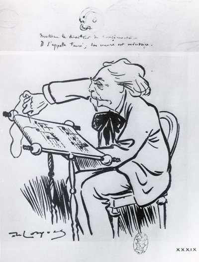 Caricature of Gabriel Faure by French School