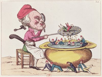 Caricature of Maximilien de Robespierre (1758-94), 1793 by French School