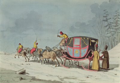 Carriage on Sledges by French School