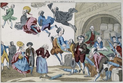 Cartoon on Air Diligences by French School