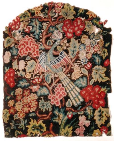 Chair back depicting a bird by French School