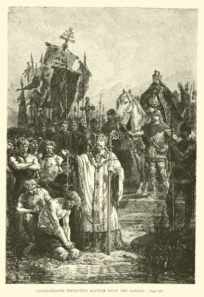 Charlemagne Inflicting Baptism Upon the Saxons by French School