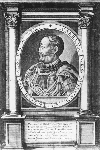 Charles IX, King of Sweden (engraving) by French School